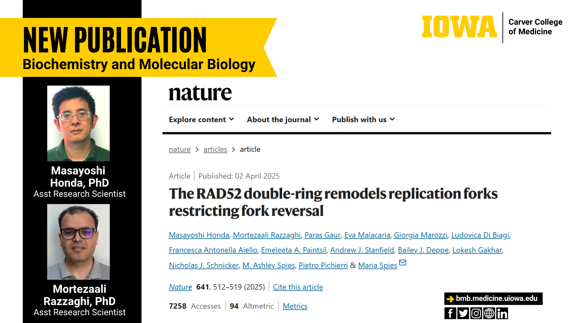 Announcement of a new publication for the Spies Lab.