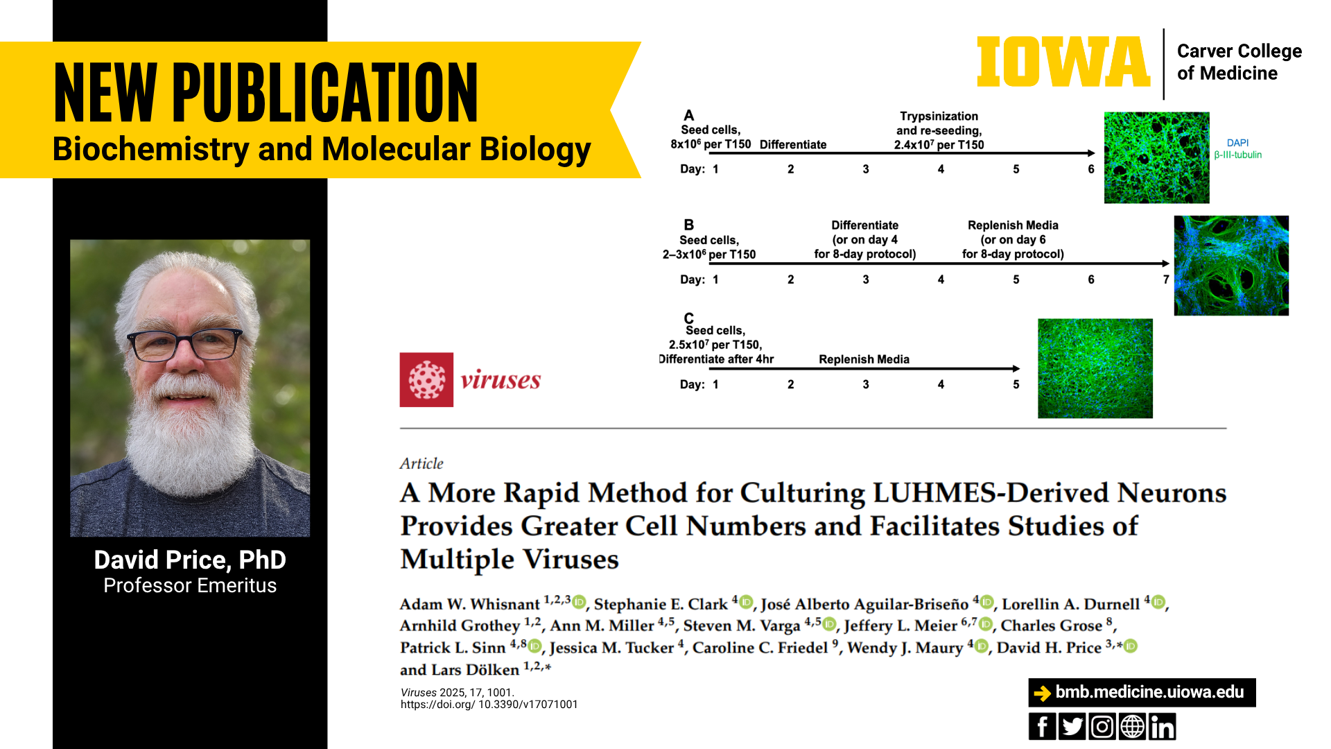Announcement of a new publication for Dr. David Price. 